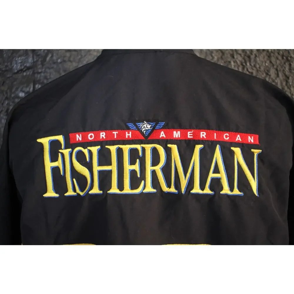 Vintage North American Fisherman Jacket XXL – Embroidered Outdoors Windbreaker